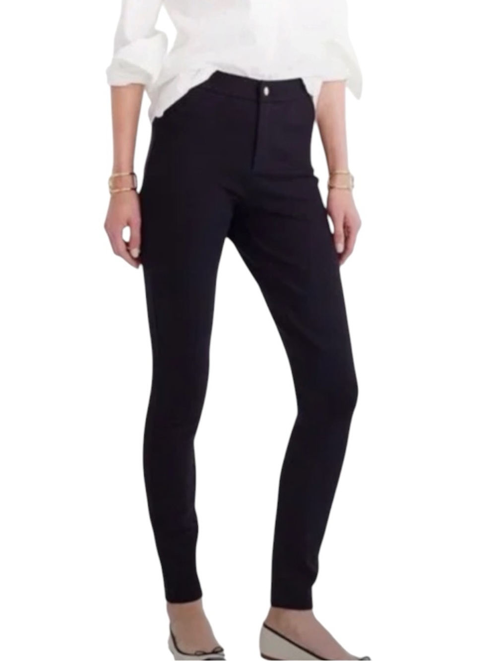 J. Crew Pixie Snap Front Jodhpur Pant Black High-Rise Seamed Skinny Leggings 00